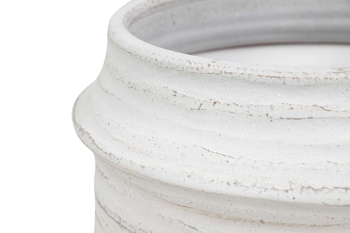 Pottage en céramique blanc 31x31x28 cm