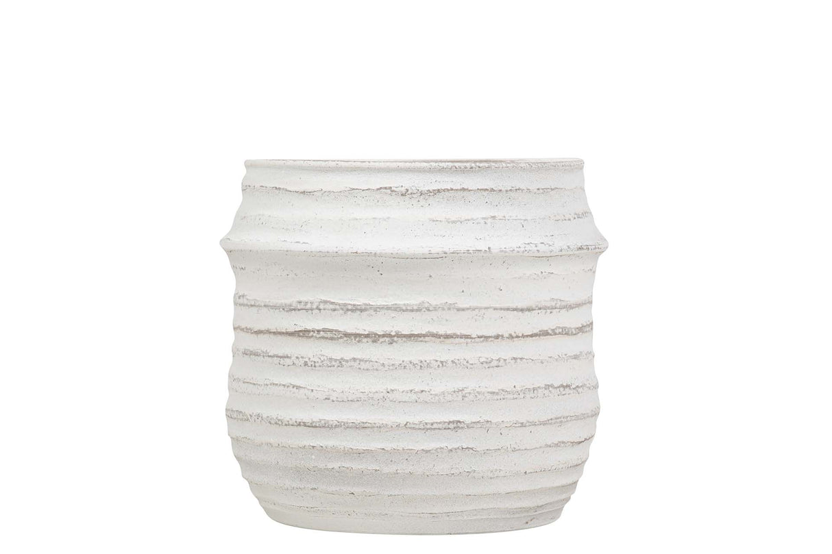 Pot en céramique blanc 28x28x23 cm