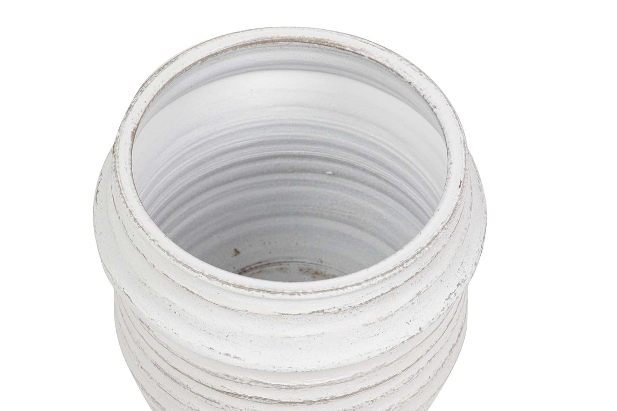 Pot en céramique blanc 28x28x23 cm