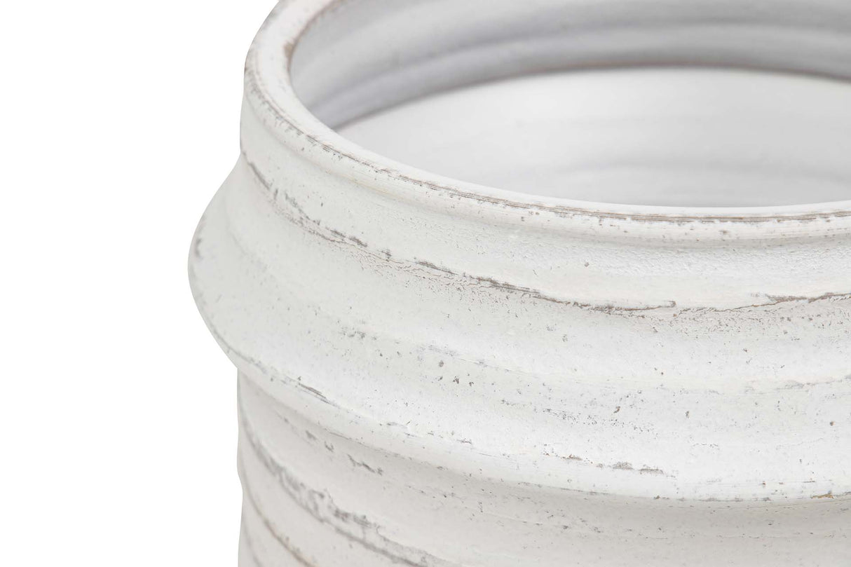 Pot en céramique blanc 28x28x23 cm