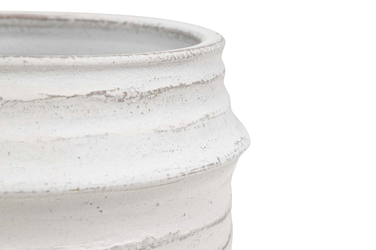 Pot en céramique blanc 28x28x23 cm