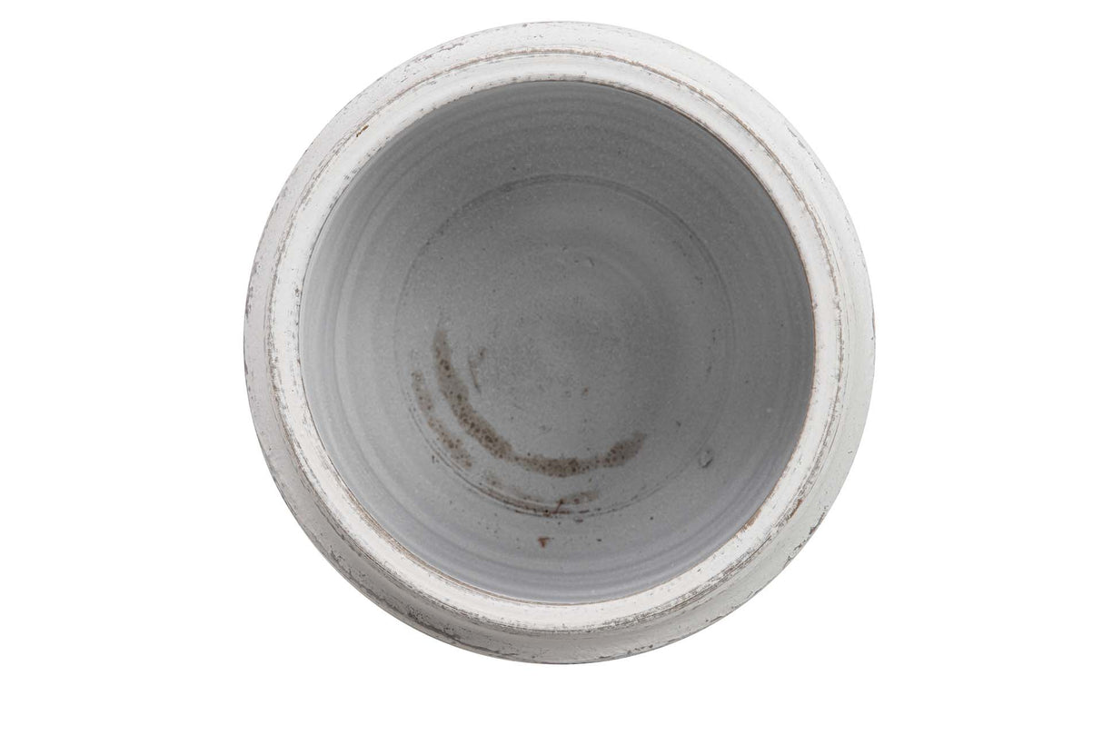 Pot en céramique blanc 28x28x23 cm