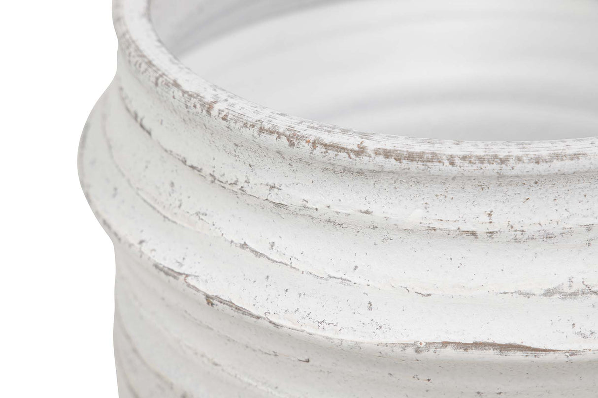 Maceter en céramique blanc 23x23x19 cm