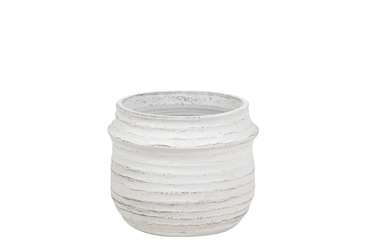 Maceter en céramique blanc 23x23x19 cm