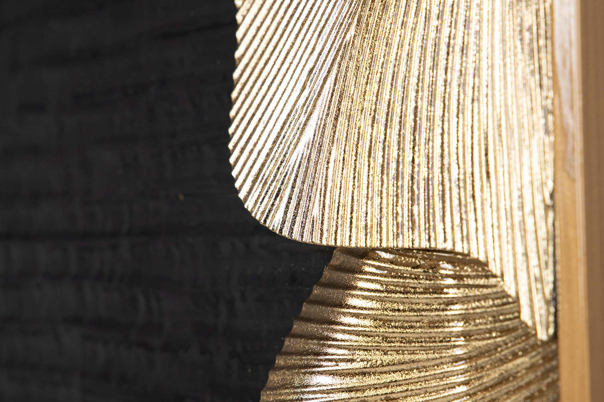 ADORNO PARED METAL DORADO NEGRO 42x6x74 CM