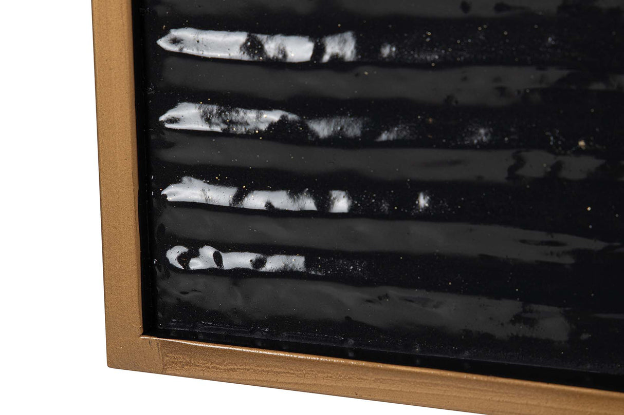 ADORNO PARED METAL DORADO NEGRO 42x6x74 CM
