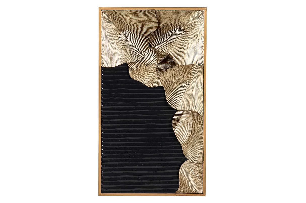 ADORNO PARED METAL DORADO NEGRO 42x6x74 CM