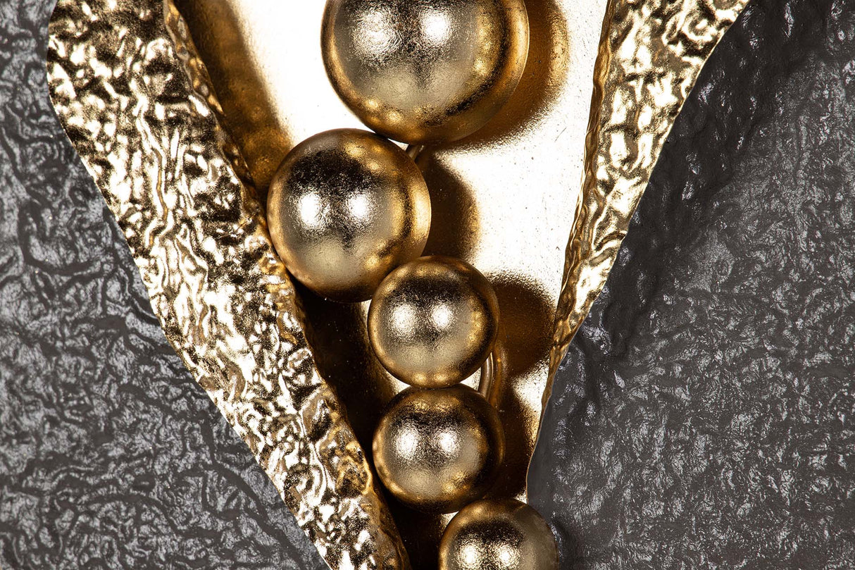 Schwarz Gold Metallwand Adorno 62x8x100 cm