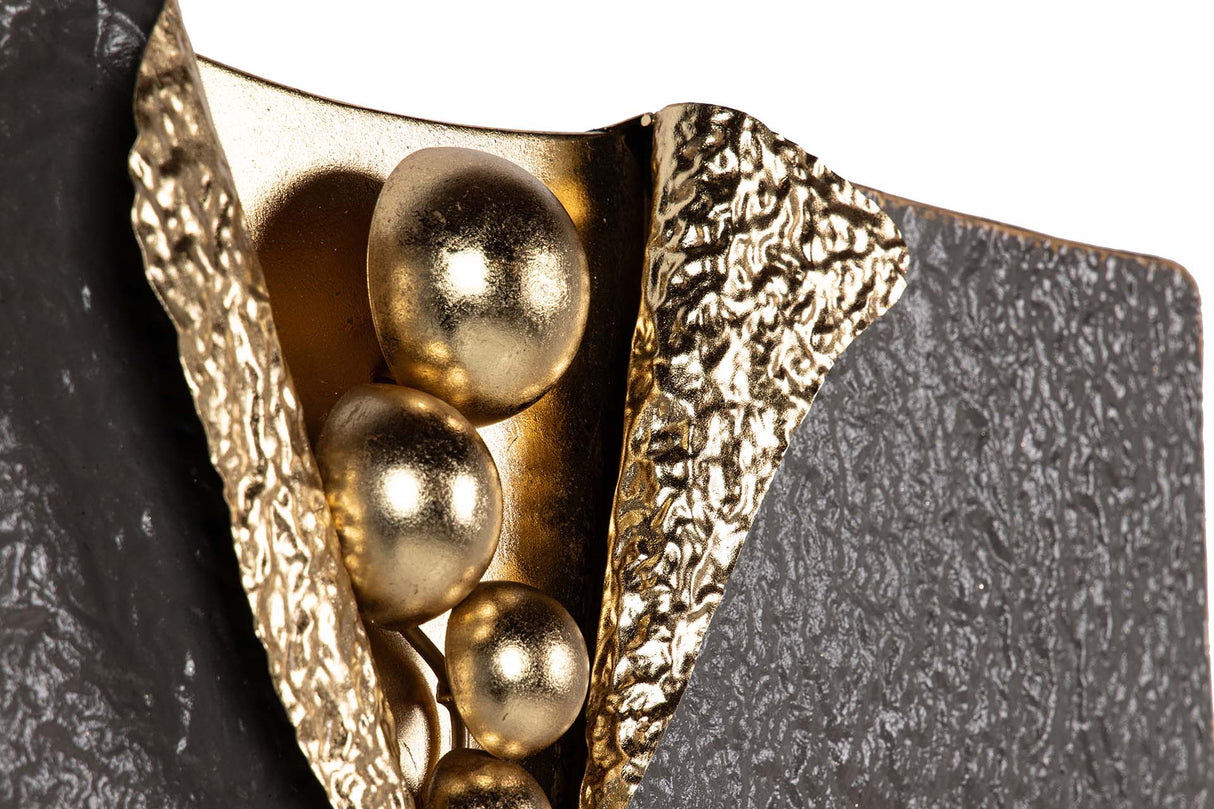 Schwarz Gold Metallwand Adorno 62x8x100 cm