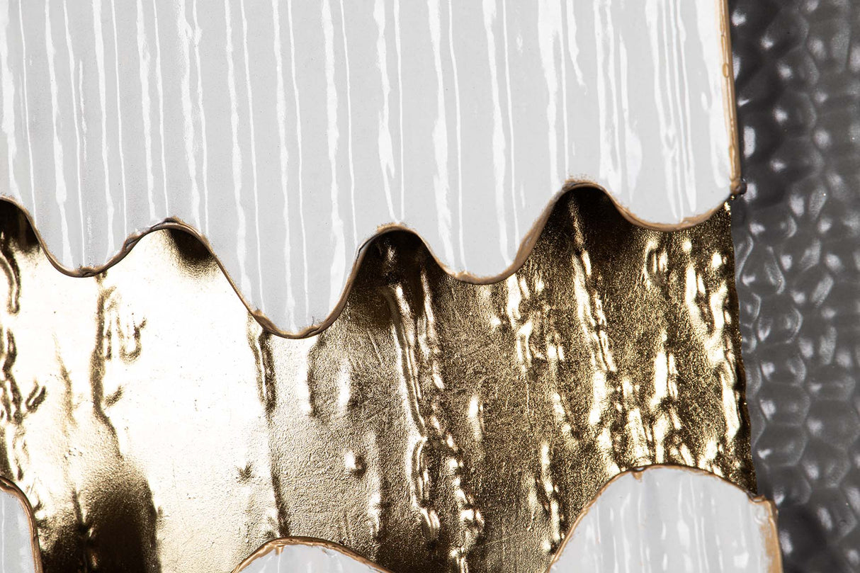 ADORNO PARED METAL BLANCO GRIS 50x6x90 CM