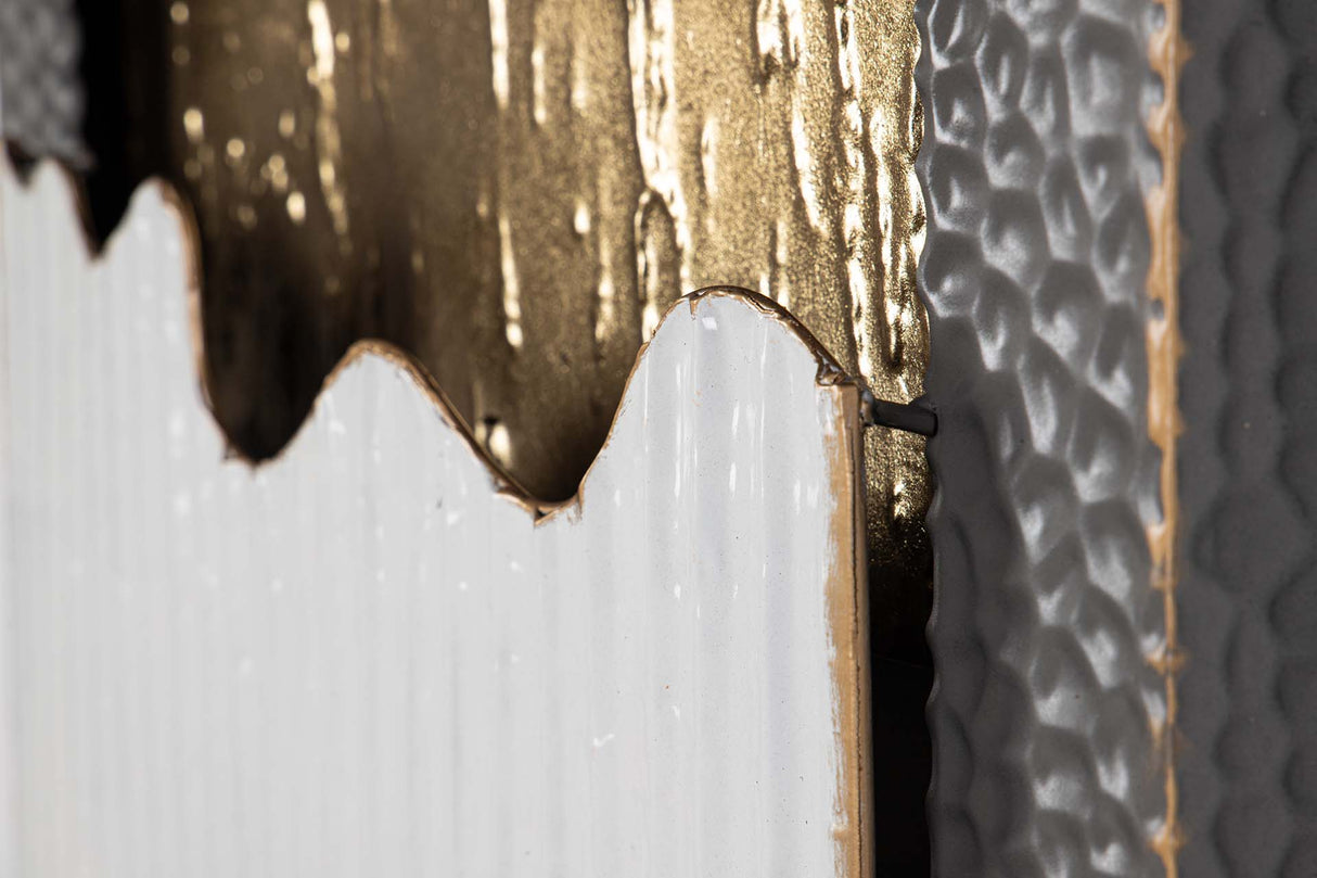 ADORNO PARED METAL BLANCO GRIS 50x6x90 CM