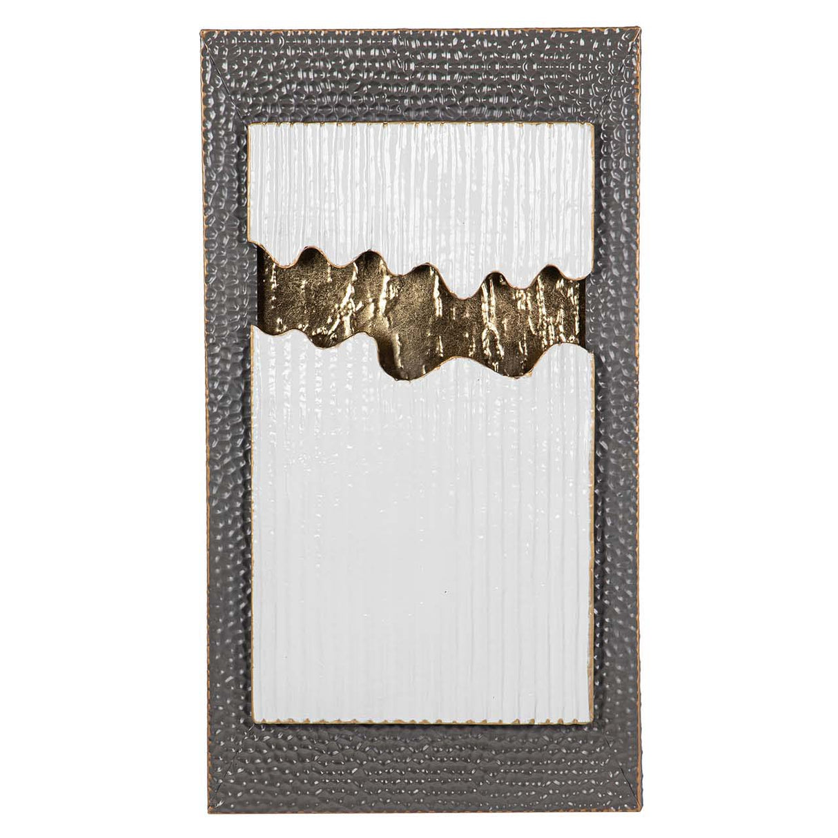 ADORNO PARED METAL BLANCO GRIS 50x6x90 CM