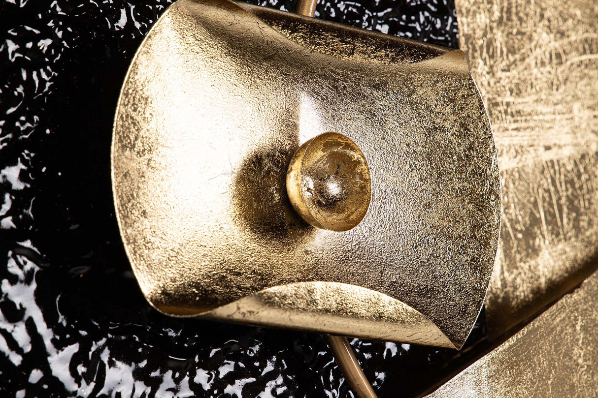ADORNO PARED METAL DORADO NEGRO 83x8x53 CM