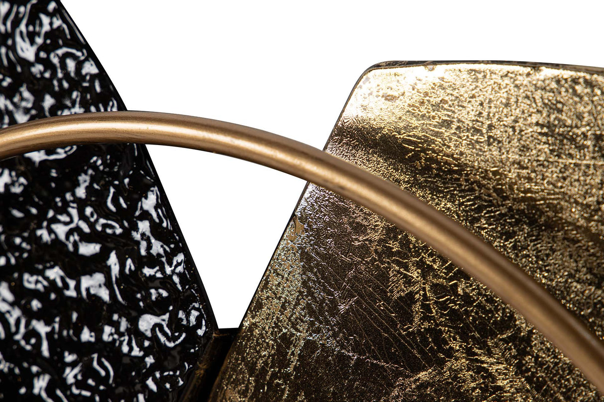 ADORNO PARED METAL DORADO NEGRO 83x8x53 CM