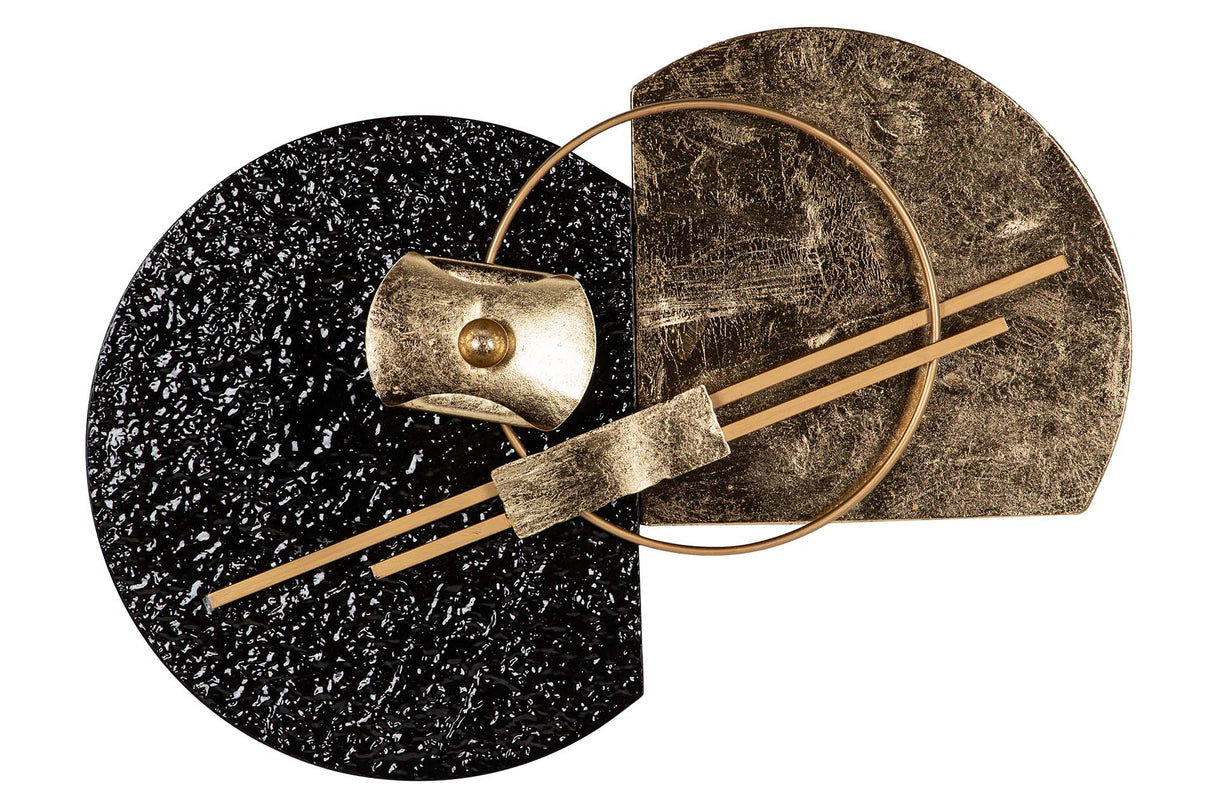 ADORNO PARED METAL DORADO NEGRO 83x8x53 CM