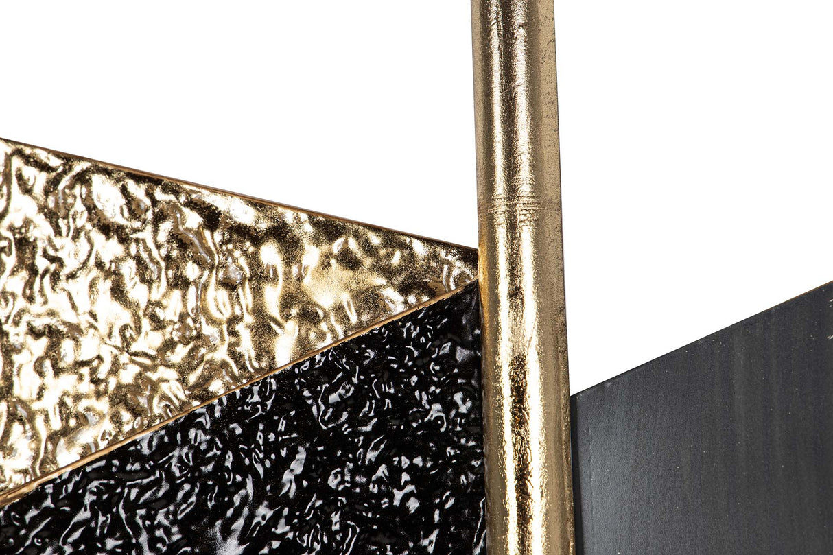 ADORNO PARED METAL DORADO NEGRO 98x5x88 CM