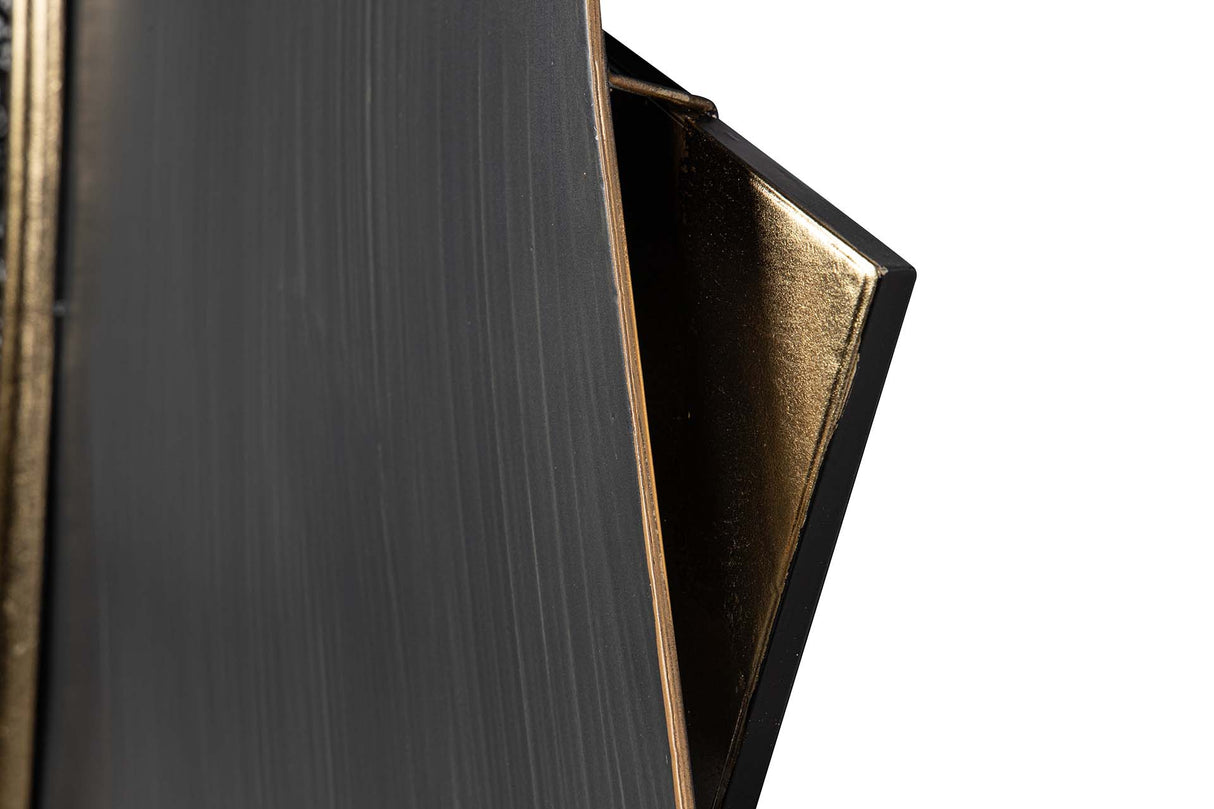 ADORNO PARED METAL DORADO NEGRO 98x5x88 CM