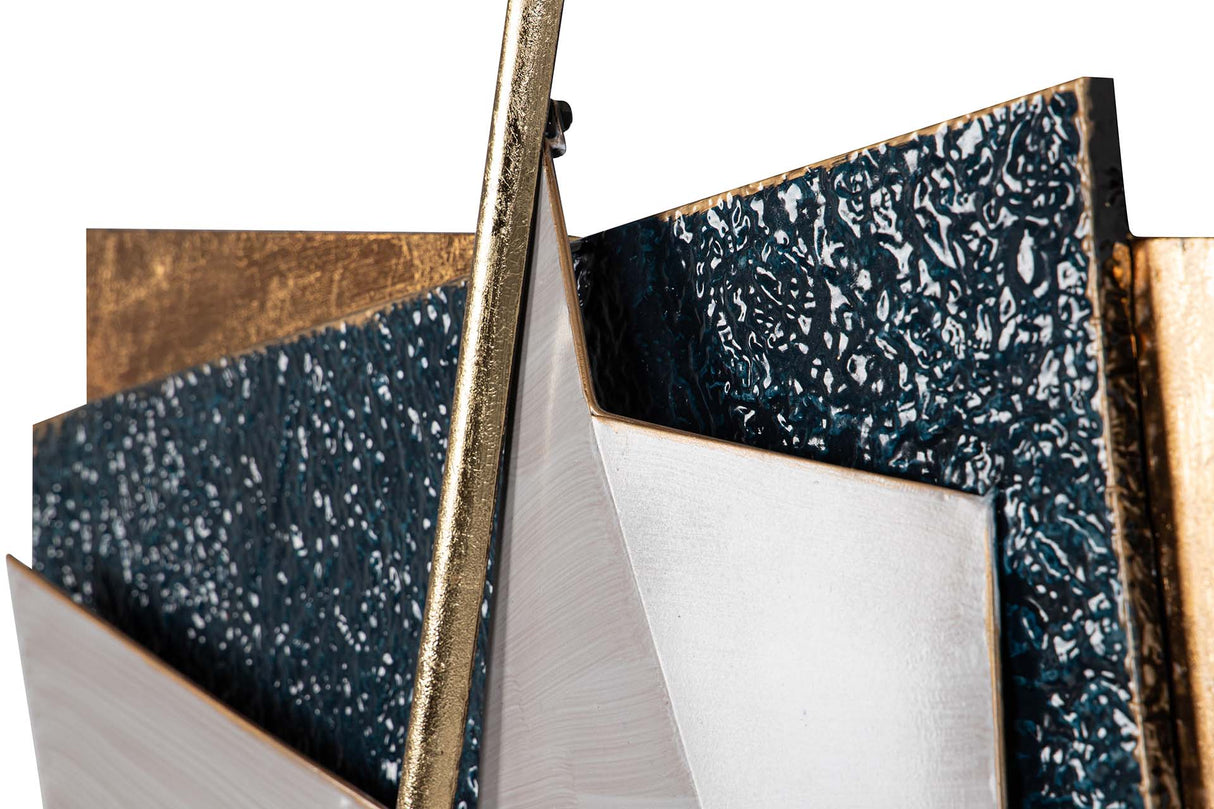 ADORNO PARED METAL GRIS DORADO 88x6x104 CM