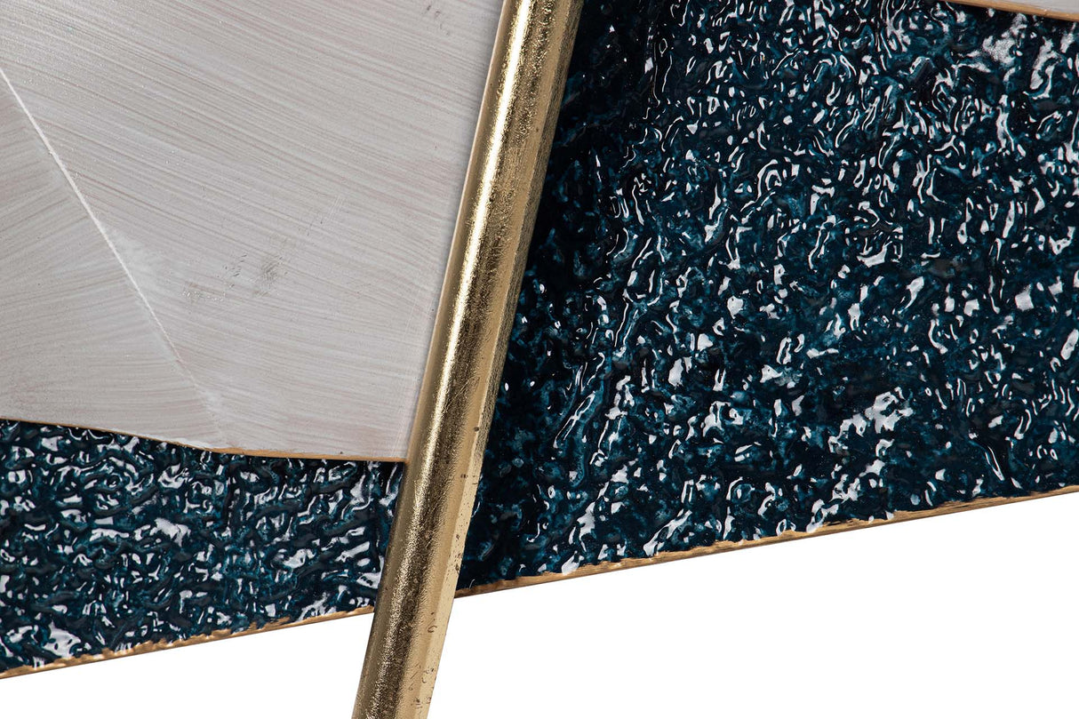 ADORNO PARED METAL GRIS DORADO 88x6x104 CM