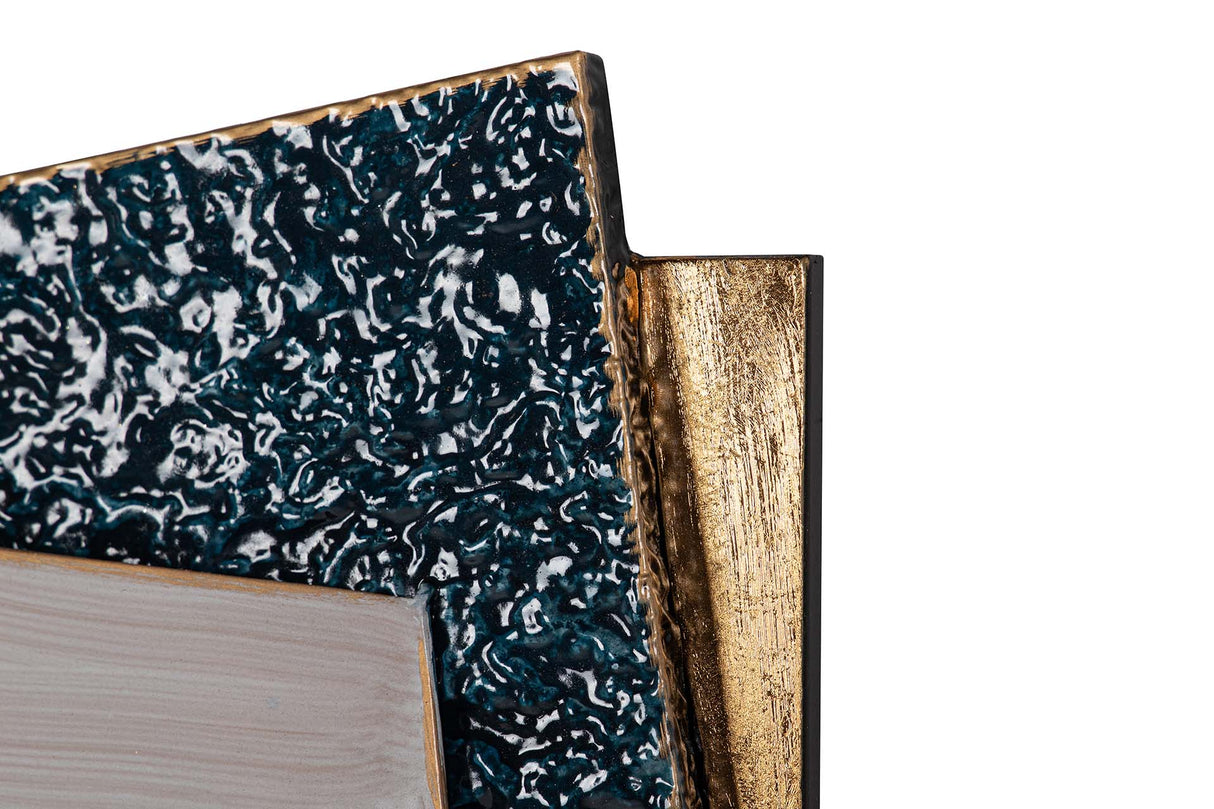 ADORNO PARED METAL GRIS DORADO 88x6x104 CM