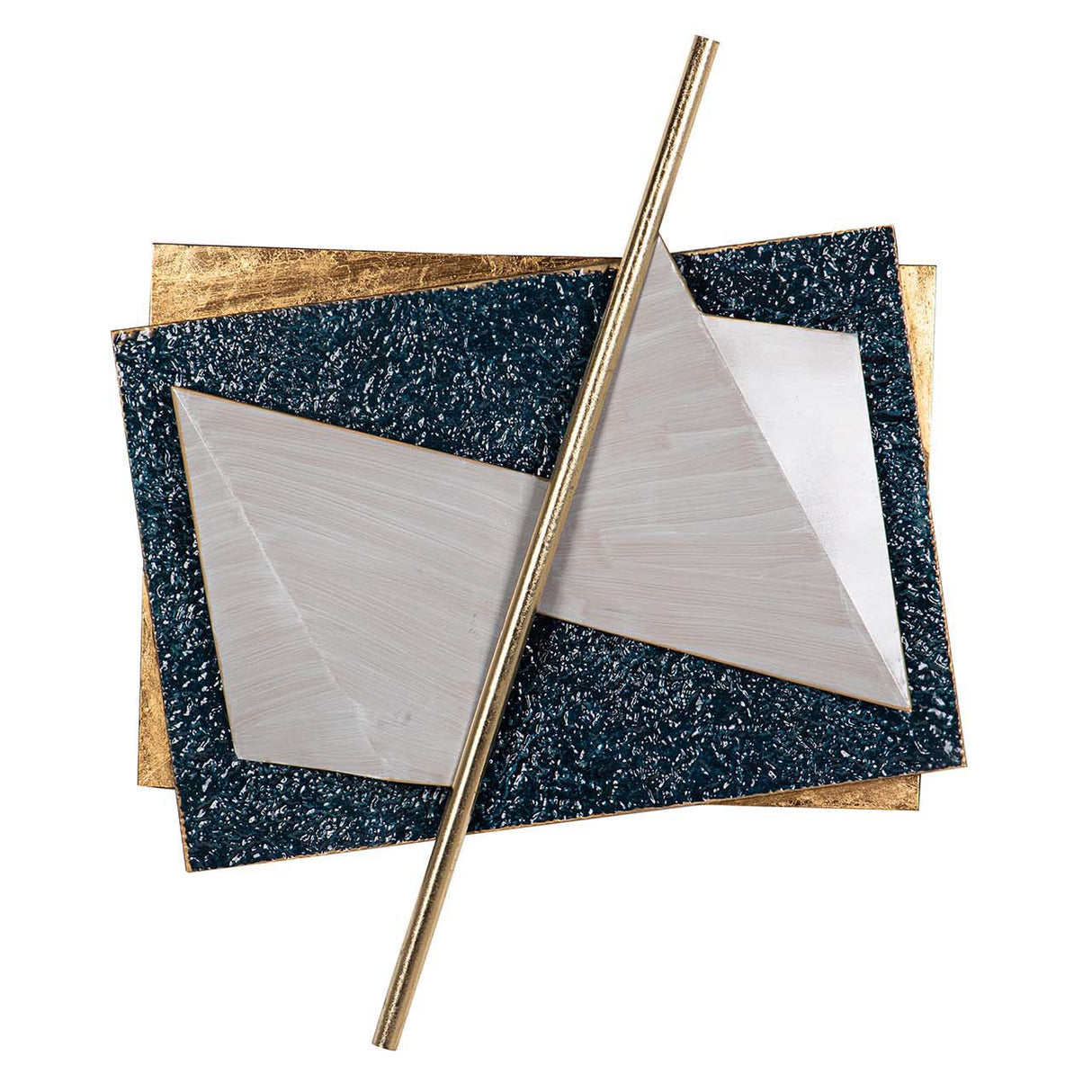 ADORNO PARED METAL GRIS DORADO 88x6x104 CM