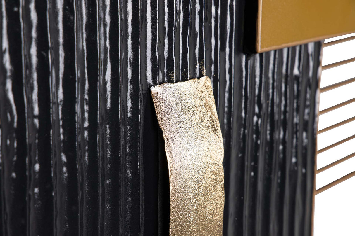 ADORNO PARED METAL NEGRO BLANCO 88x5x60 CM