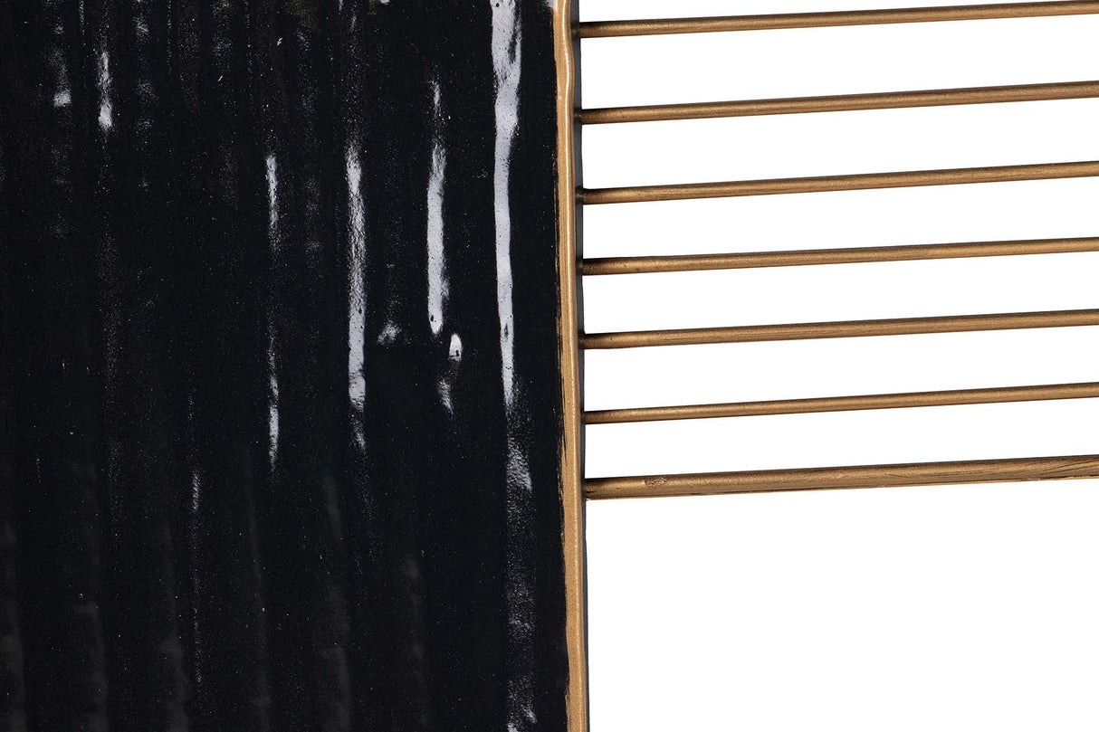 ADORNO PARED METAL NEGRO BLANCO 88x5x60 CM