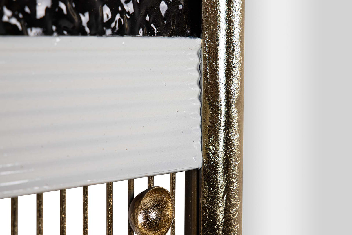 Goldener schwarzer Spiegelmetallwand 39x3x90 cm