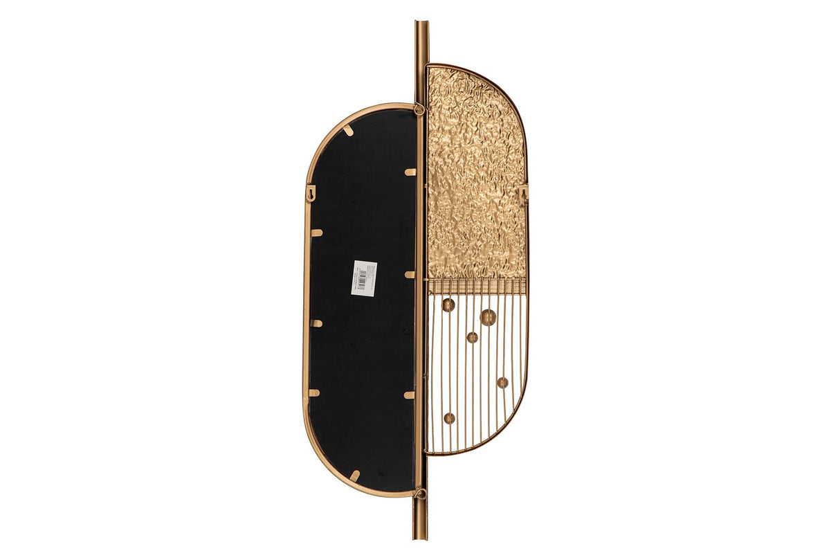 Goldener schwarzer Spiegelmetallwand 39x3x90 cm