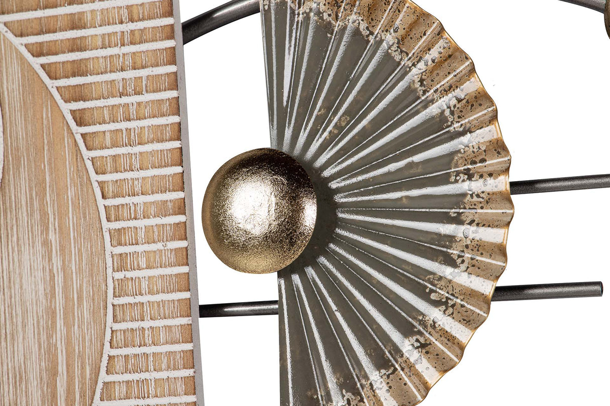 ADORNO PARED METAL MARRON DORADO 84x5x67 CM