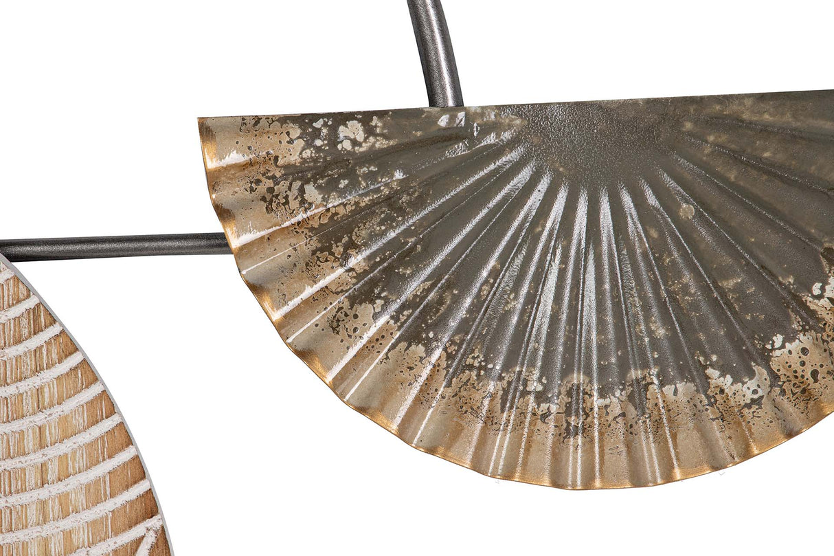 ADORNO PARED METAL MARRON DORADO 84x5x67 CM