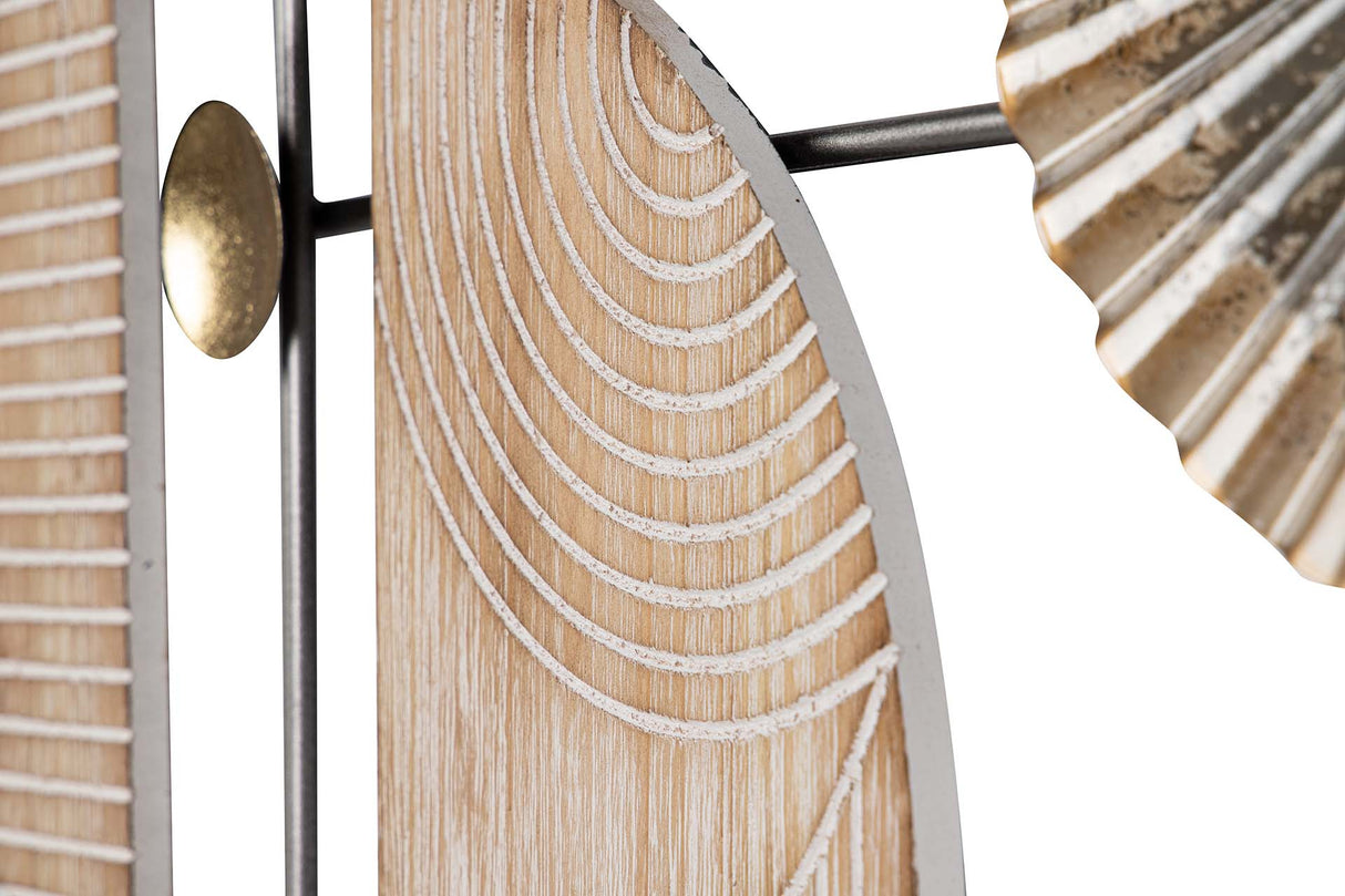 ADORNO PARED METAL MARRON DORADO 84x5x67 CM