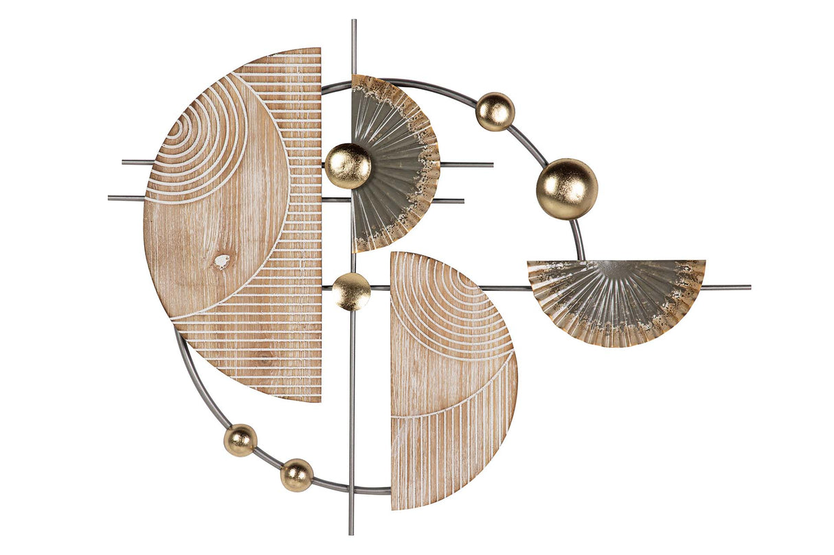 ADORNO PARED METAL MARRON DORADO 84x5x67 CM