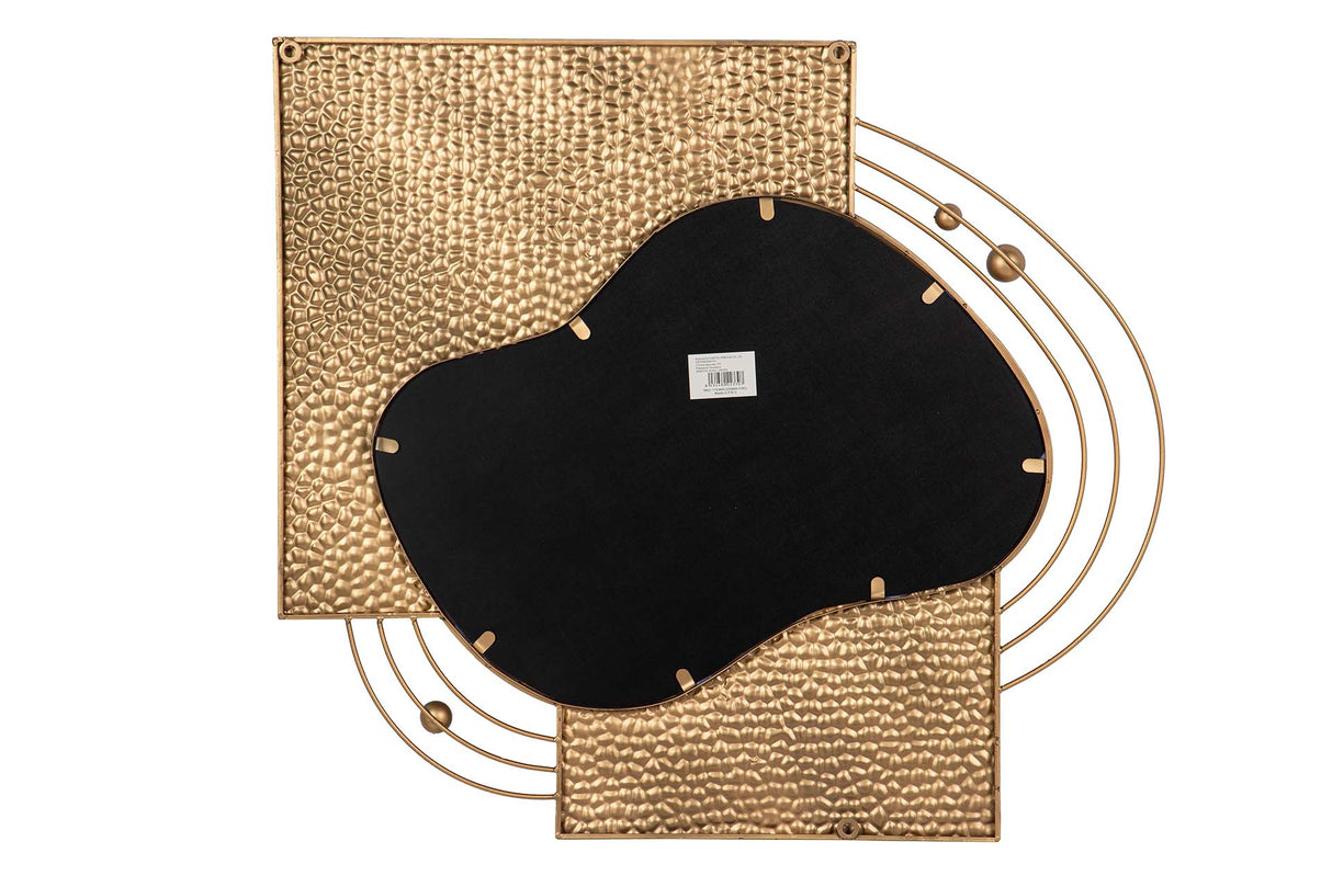 ADORNO PARED METAL ESPEJO GRIS DORADO 80x7x72 CM