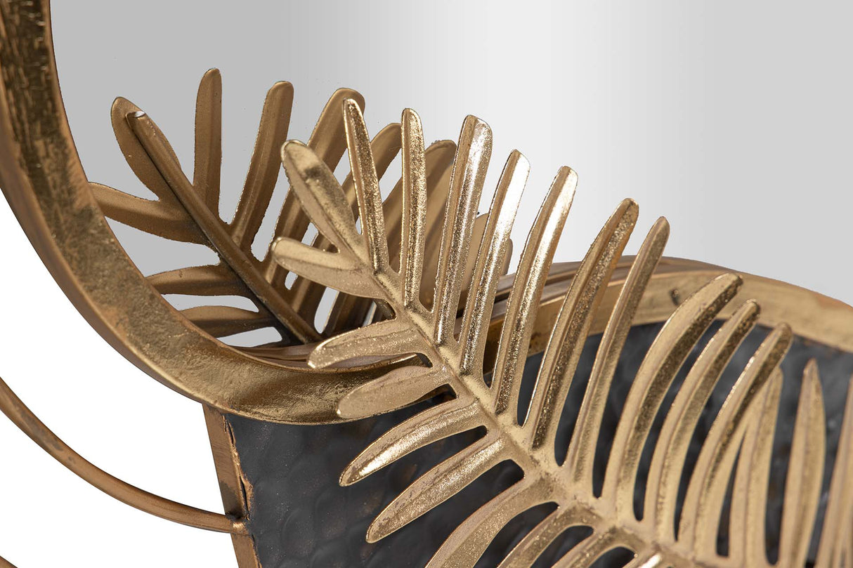 ADORNO PARED METAL ESPEJO GRIS DORADO 80x7x72 CM