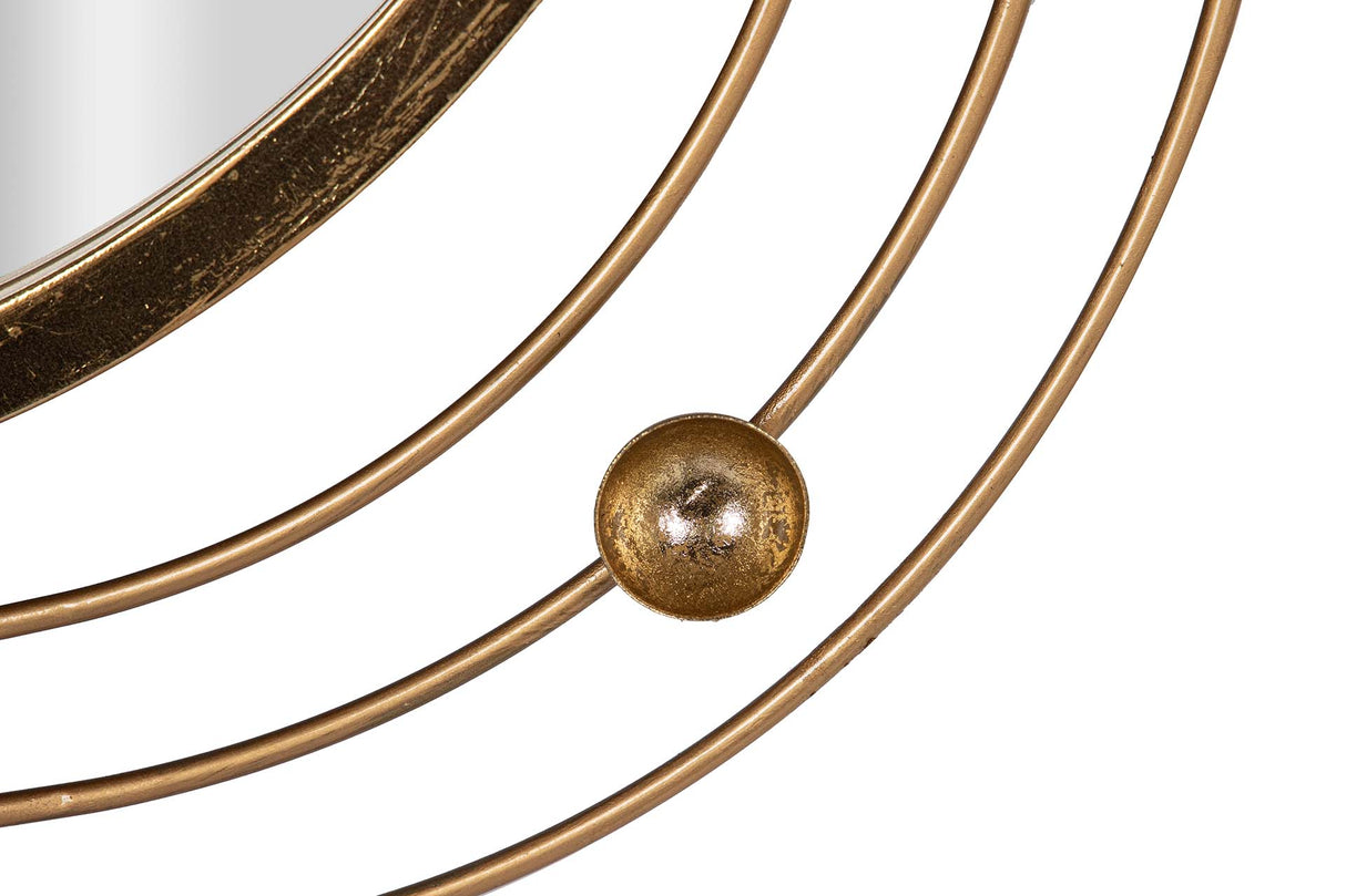 ADORNO PARED METAL ESPEJO GRIS DORADO 80x7x72 CM