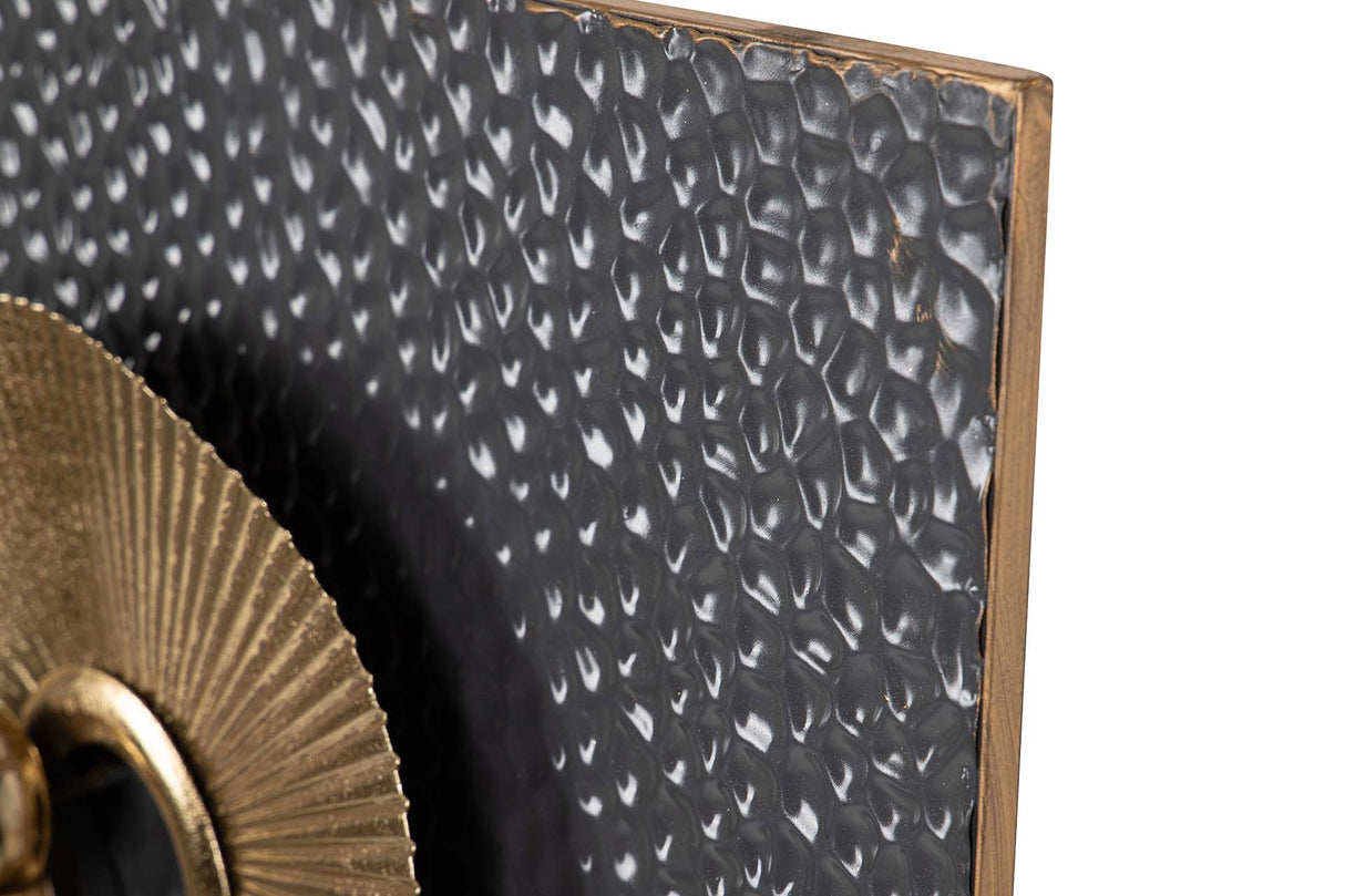 ADORNO PARED METAL ESPEJO GRIS DORADO 80x7x72 CM