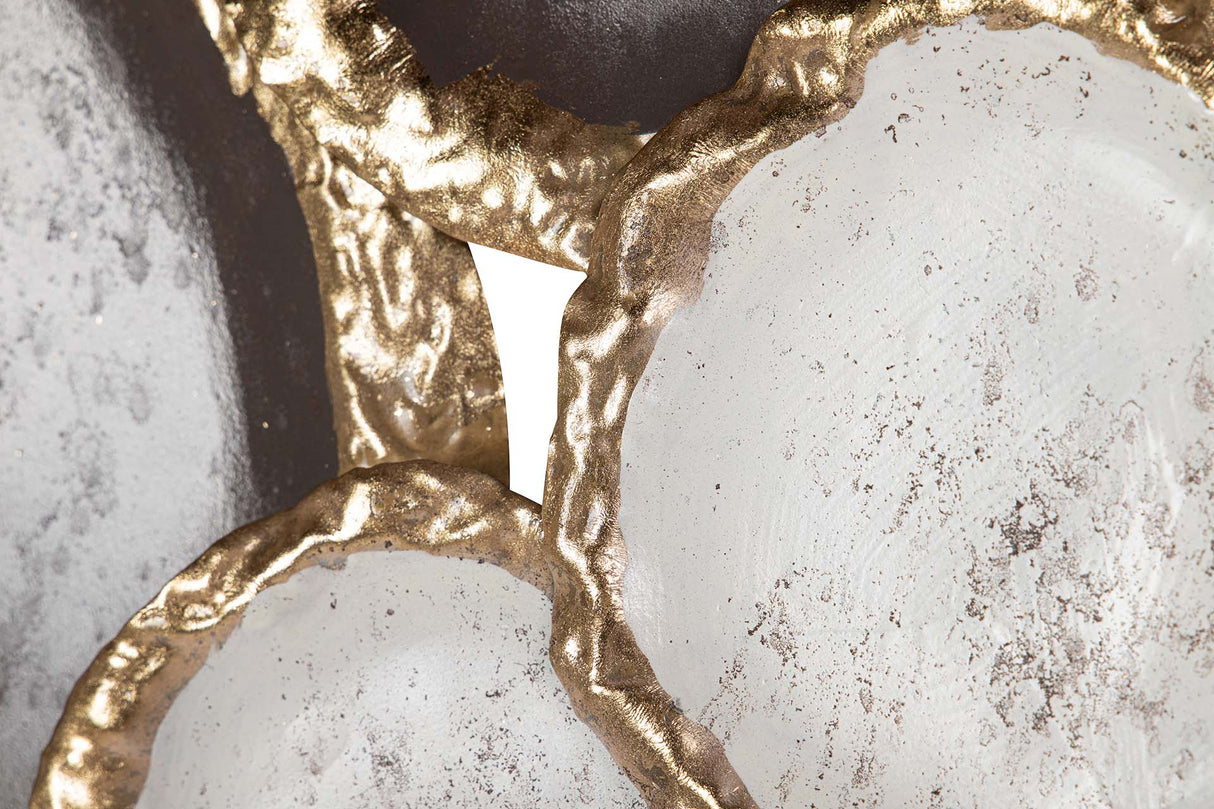Weiße braune Metallwandverzierung 82x6x50 cm