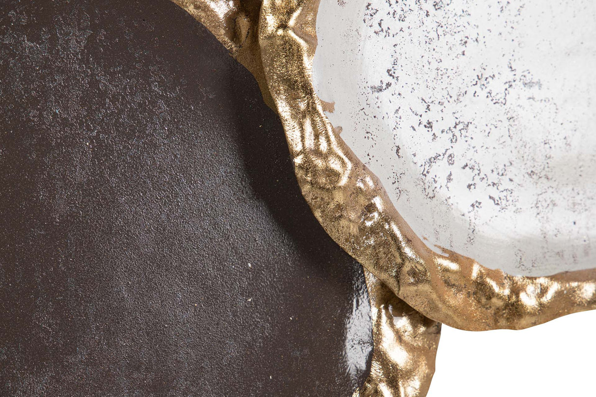 Weiße braune Metallwandverzierung 82x6x50 cm