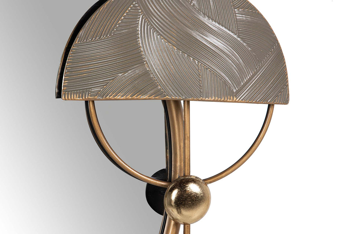 Goldbrauner Spiegelmetallwand 94x8x70 cm
