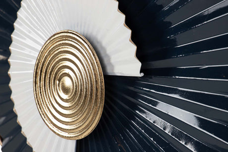 Gold Blue Metal Wall Adorno 71x6x77 cm