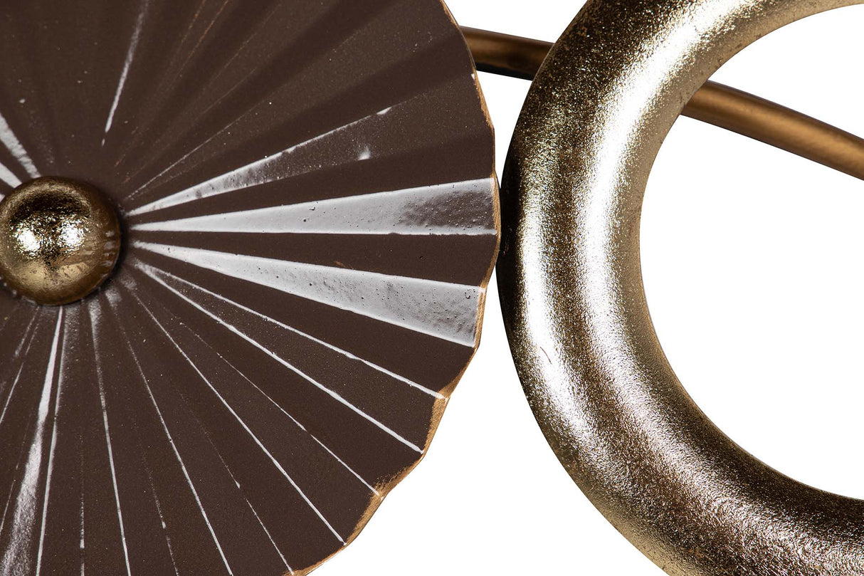 ADORNO PARED METAL AZUL DORADO 71x6x77 CM