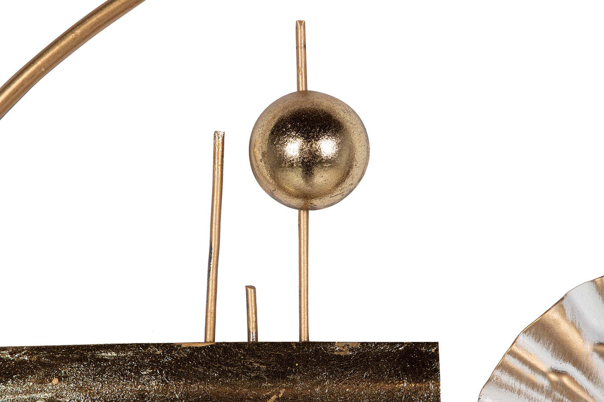 ADORNO PARED METAL BLANCO MARRÓN 91x5x50 CM