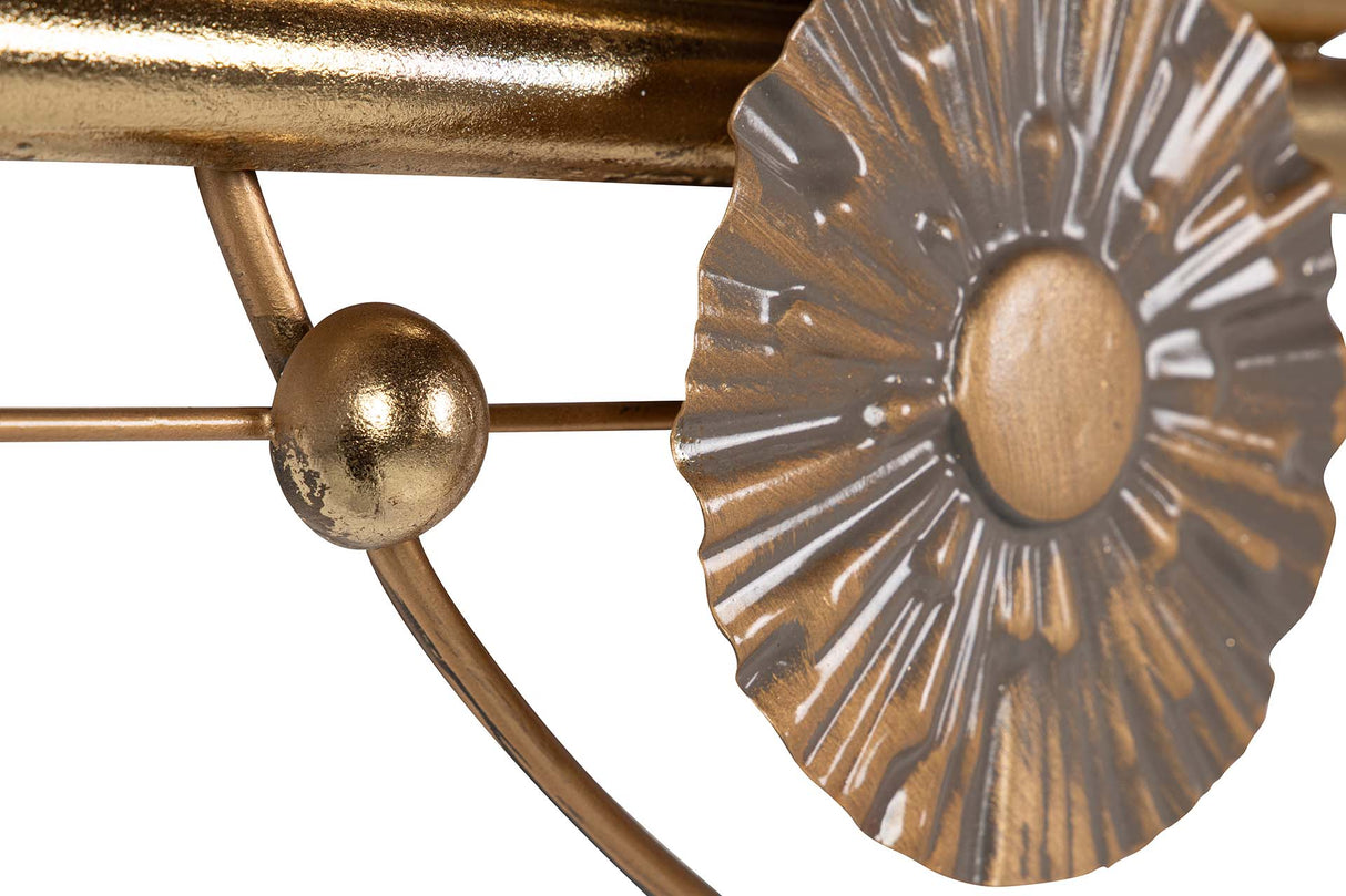 ADORNO PARED METAL BLANCO MARRÓN 91x5x50 CM