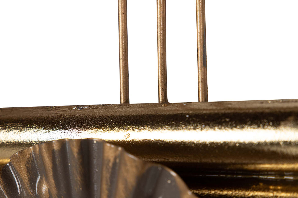 ADORNO PARED METAL BLANCO MARRÓN 91x5x50 CM