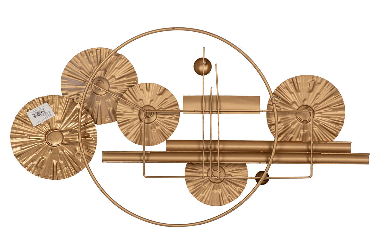 ADORNO PARED METAL BLANCO MARRÓN 91x5x50 CM