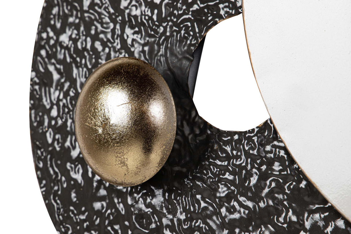 ADORNO PARED METAL BLANCO NEGRO 71x6x59 CM