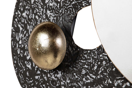 ADORNO PARED METAL BLANCO NEGRO 71x6x59 CM