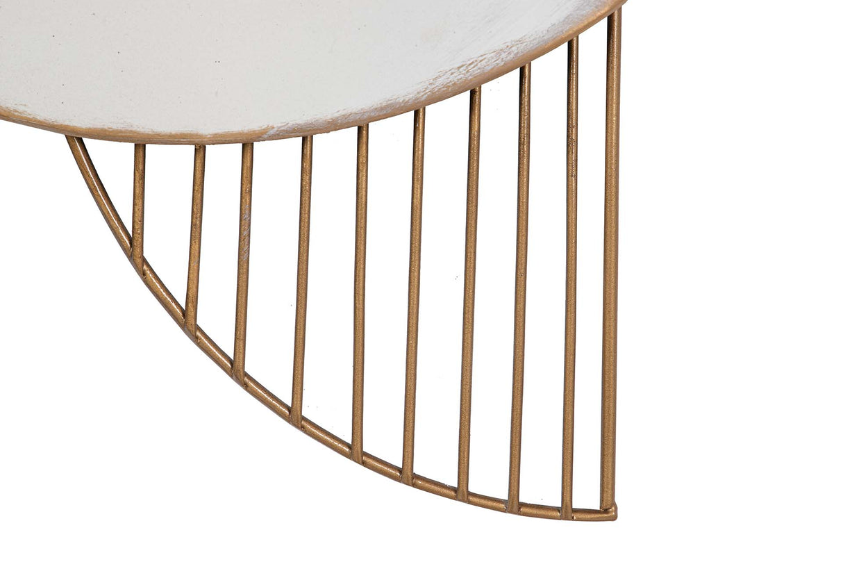 ADORNO PARED METAL BLANCO NEGRO 71x6x59 CM