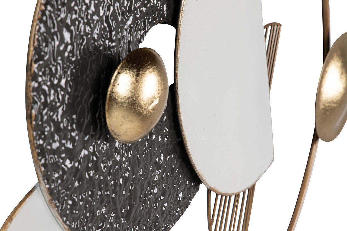 ADORNO PARED METAL BLANCO NEGRO 71x6x59 CM